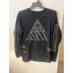 Asphalt Long Sleeve T-shirt For Men Size Medium. Black With Grey Design
